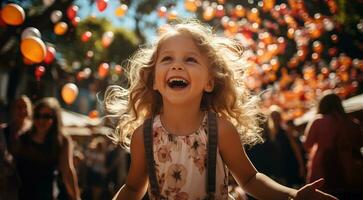 ai généré animé amusement parc, des familles prendre plaisir une journée plein de rire et excitation. génératif ai photo