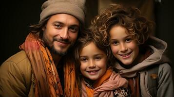 ai généré le famille capture une moment de unité dans une la photographie studio. génératif ai photo