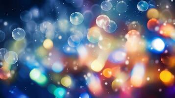 ai généré une bokeh effet photo de coloré Noël lumières