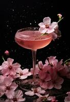 ai généré Frais Pomme fleur cocktail photo