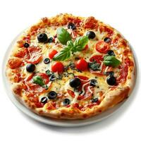 ai généré chaud italien Pizza isolé sur blanc photo