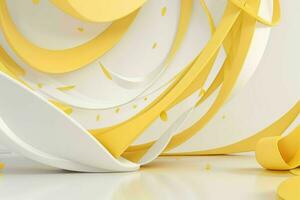 ai généré 3d le rendu luxe blanc et Jaune abstrait Contexte. pro photo