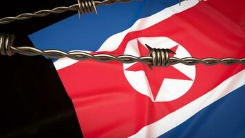 le Nord Corée drapeau pour Contexte 3d le rendu. photo