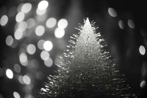 ai généré Noël arbre avec lumières. photo