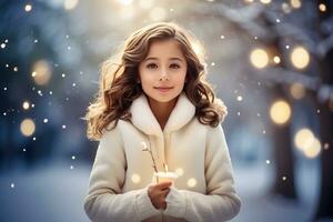 ai généré de fête vacances photo transformation neige brindilles et enchanteur bokeh génératif par ai