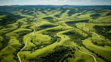 ai généré géologie drumlin collines paysage photo