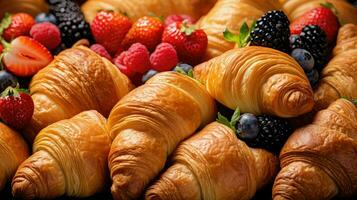 ai généré boulangerie bouffée croissan nourriture photo