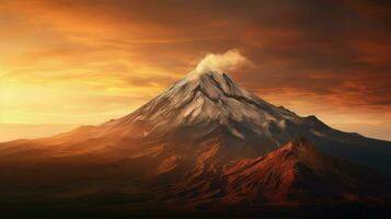 ai généré éruption volcanique montagnes paysage photo