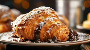 ai généré français nourriture croissan nourriture photo