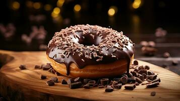 ai généré sucré givré Donut nourriture photo