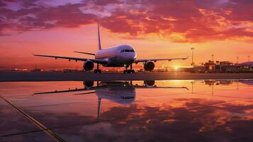 ai généré des nuages ciel aéroport Contexte photo