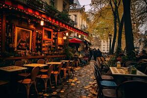 ai généré Restaurants dans Paris, France, ai généré photo