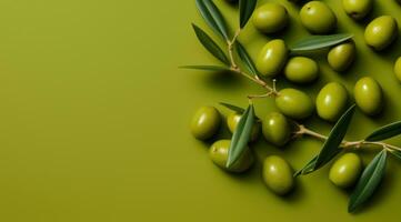 ai généré olive branche avec frondes Olives photo