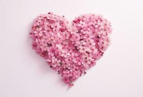 ai généré rose fleurs cœur en forme de photo