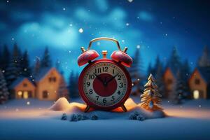 ai généré Noël alarme l'horloge photo