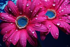 ai généré deux marguerites avec une l'eau laissez tomber séance sur leur photo