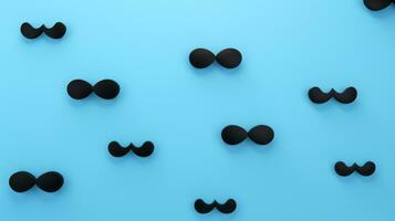 ai généré noir moustache agrafe en haut sur bleu Contexte photo