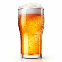 ai généré 3d conception de Bière verre plus de blanc Contexte. ai généré. photo