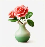 ai généré Rose vase fleur isolé photo