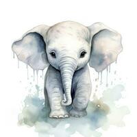 ai généré aquarelle bébé l'éléphant. ai généré photo