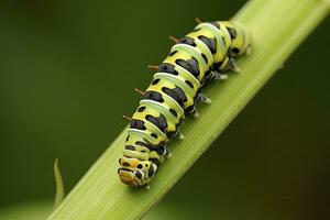 ai généré chenille queue d'aronde papillon. généré ai. photo