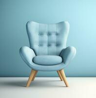 ai généré balaicroft confortable chaise bleu, photo