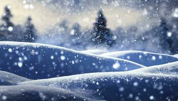 ai généré l'hiver embrasser. une serein scène de chute de neige et congères, capturer le beauté de unique flocons de neige et glacial paysages pendant une doux Tempête De Neige. photo
