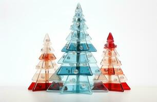 ai généré le mots joyeux Noël Noël arbre arrangé dans différent couleurs sont orthographié dehors, photo