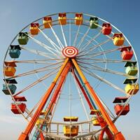 ai généré une imposant ferris roue sert comme le focal point de cette sur le thème du carnaval photo