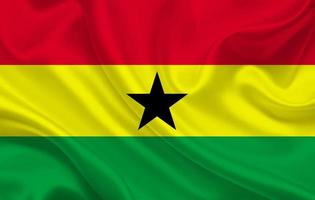 drapeau du pays du Ghana sur fond de soie ondulée photo