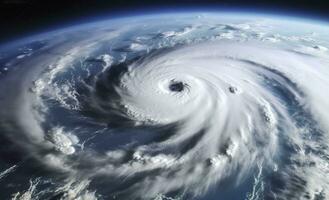 ai généré super typhon, tropical tempête, cyclone, tornade, plus de océan. temps Contexte. génératif ai photo