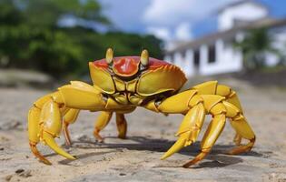 ai généré Jaune terre crabe. ai généré photo