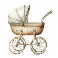 ai généré aquarelle bébé le chariot clipart sur blanc Contexte. ai généré photo