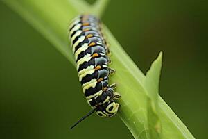 ai généré chenille queue d'aronde papillon. généré ai. photo