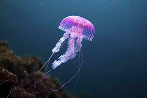 ai généré mauve aiguillon violet méduse. ai généré. photo