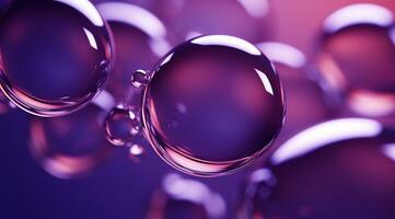 ai généré un image de bulles et une foncé violet Contexte photo