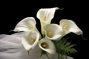 ai généré blanc mariage la nature lis beauté fleur plante fleur flore calla. ai généré photo