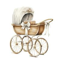 ai généré aquarelle bébé le chariot clipart sur blanc Contexte. ai généré photo