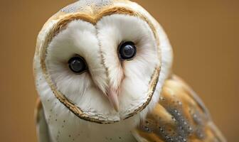 ai généré tyto Alba diriger, une commun Grange hibou. proche en haut. génératif ai photo