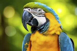 ai généré bleu et Jaune ara perroquet. ai généré photo