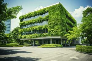 ai généré Bureau bâtiment avec vert environnement. ai généré photo