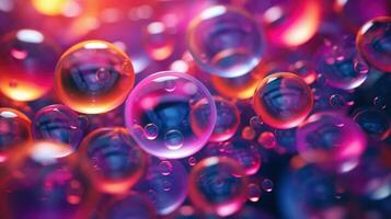 ai généré Contexte avec coloré et vibrant bulles, ai photo