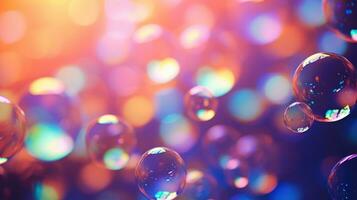 ai généré Contexte avec coloré et vibrant bulles, ai photo