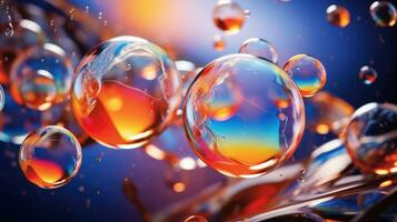 ai généré Contexte avec coloré et vibrant bulles, ai photo