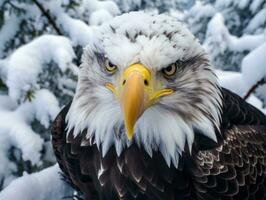 ai généré américain chauve Aigle dans le la nature Contexte photo