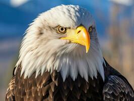 ai généré américain chauve Aigle dans le la nature Contexte photo