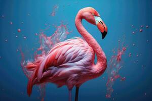 ai généré magnifique flamant oiseau ai généré photo