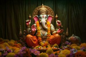 ai généré magnifique Seigneur ganesh ai généré photo