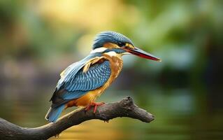 ai généré le commun martin-pêcheur marécages oiseau coloré plumes de différent des oiseaux. génératif ai photo