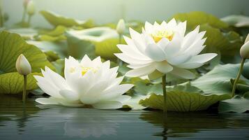 ai généré blanc lotus fleur dans l'eau. ai généré photo